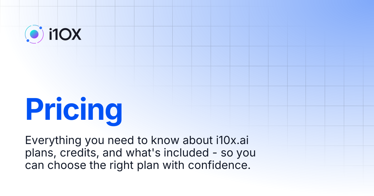 Pricing | I10x Docs